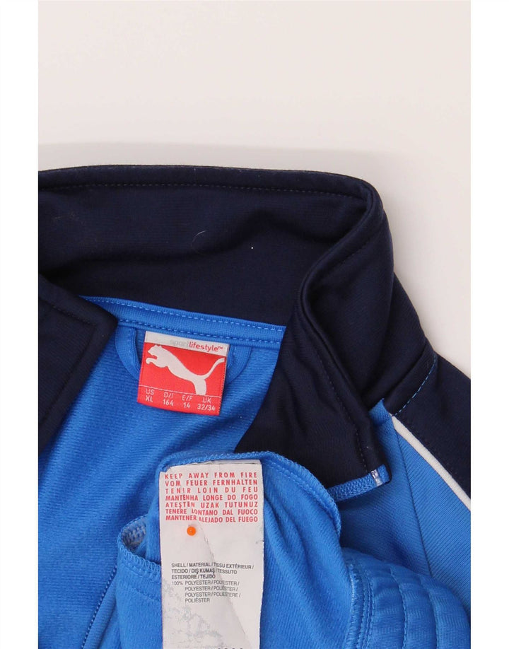 Jachetă de trening cu grafic Puma pentru băieți 13-14 ani, albastru, color block