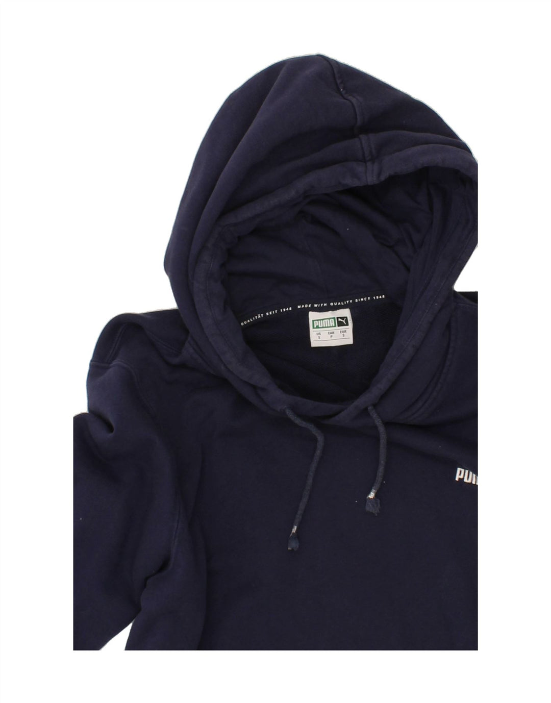PUMA Mens Hoodie Jumper Small Navy Blue Cotton Vintage Puma and Second-Hand Puma from Messina Hembry 