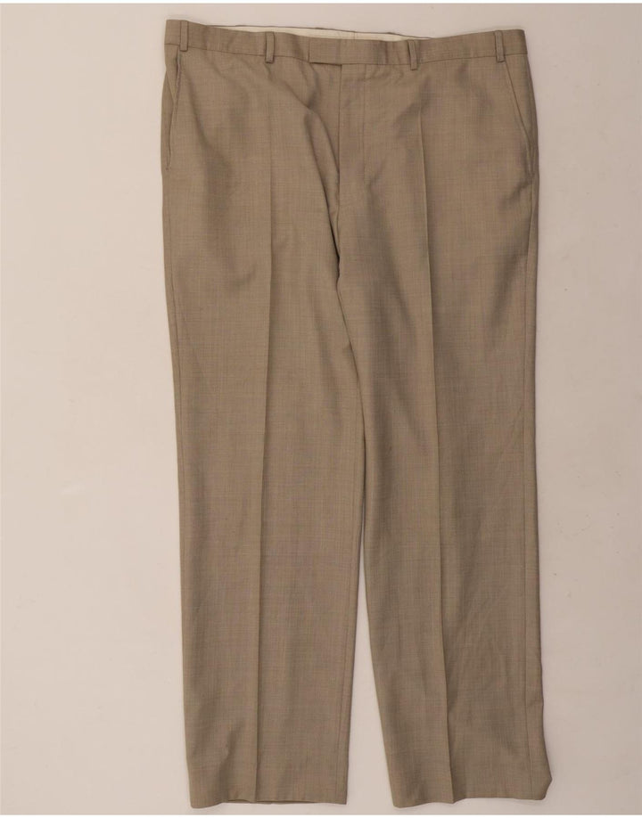 Pantaloni de costum drept bărbați Marks & Spencer Autograph W42 L33 bej