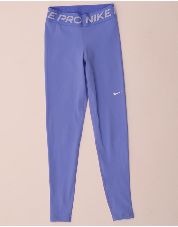 Leggings grafici Dri Fit NIKE pentru femei UK 6 XS poliester albastru