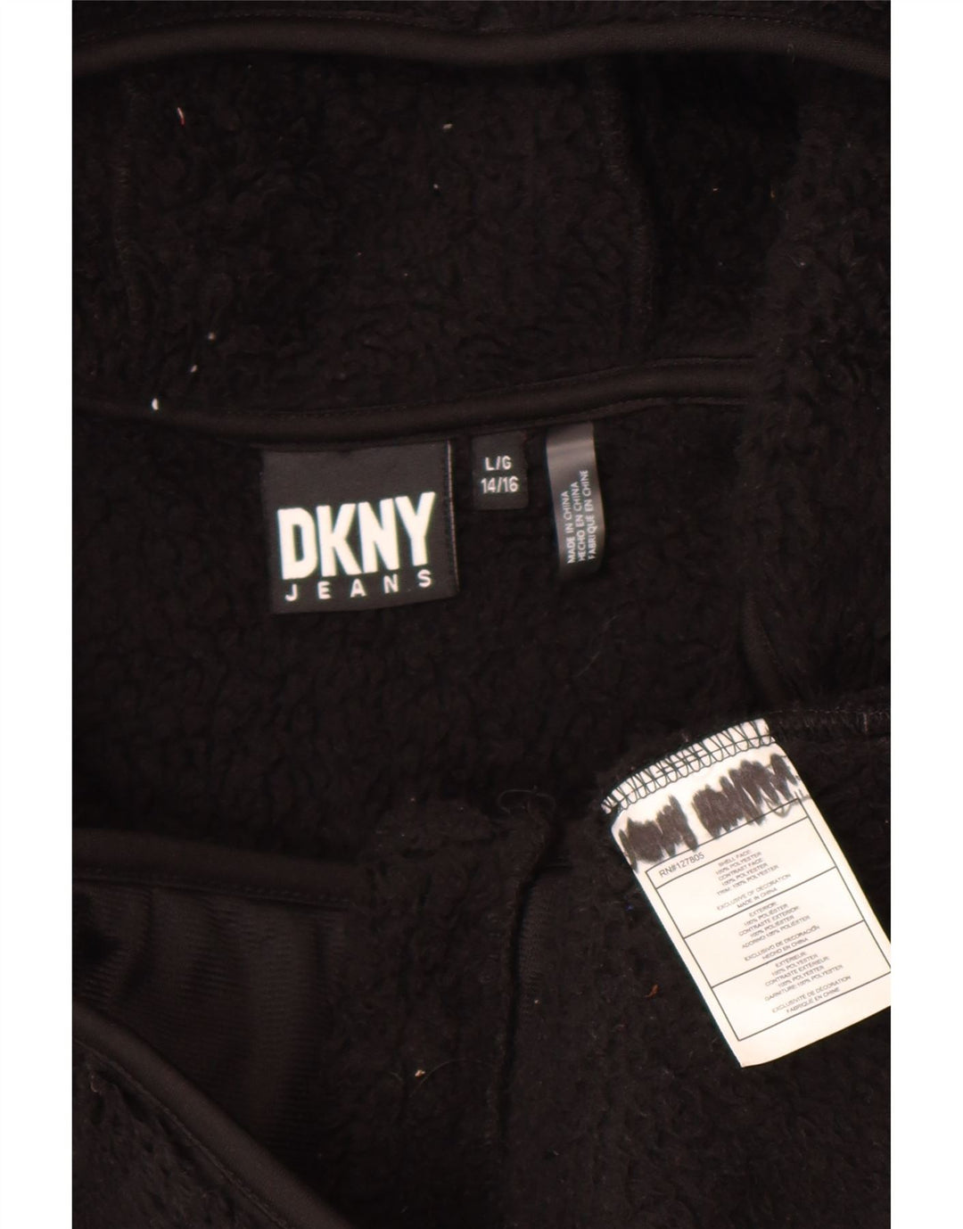 Jachetă din lână Dkny pentru fete 14-15 ani, mare, negru, poliester