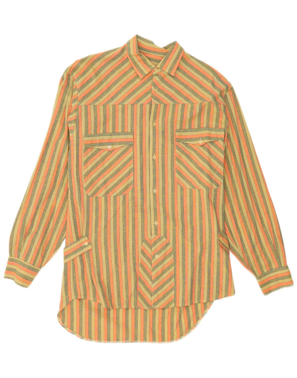 Rochie cămașă supradimensionată vintage pentru femei UK 10, cu dungi mici, multicolore