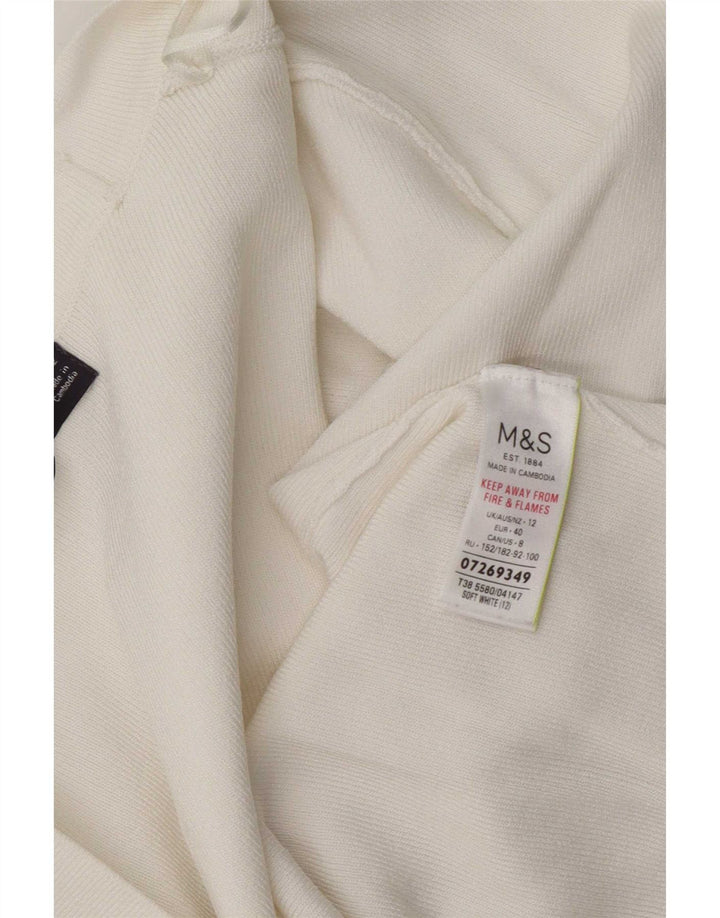 Pulover cardigan deschis pentru femei Marks & Spencer UK 12 Medium White Viscose