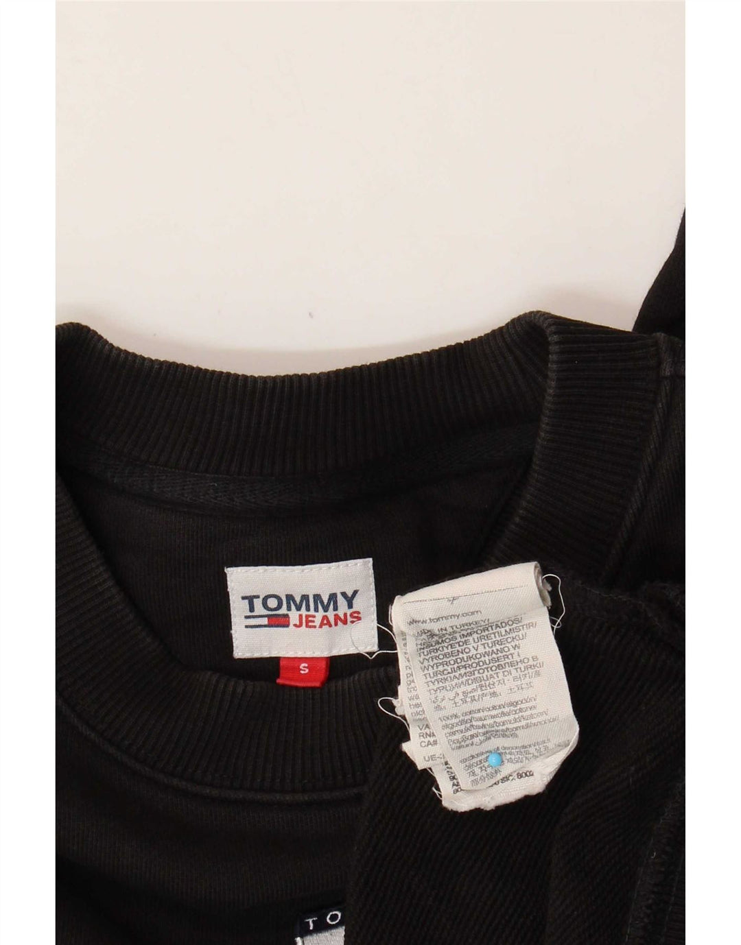 Pulover oversize crop Tommy Hilfiger pentru femei UK 10 Mic Negru