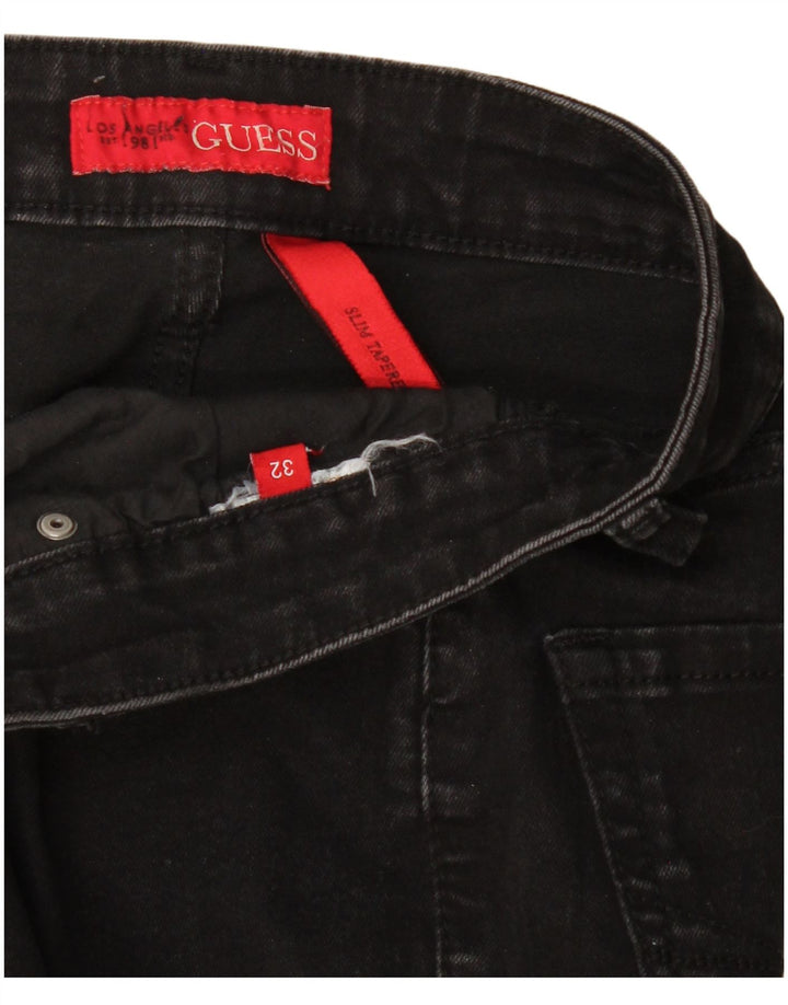 Blugi conici pentru femei Guess Slim Tapered W32 L27 Black