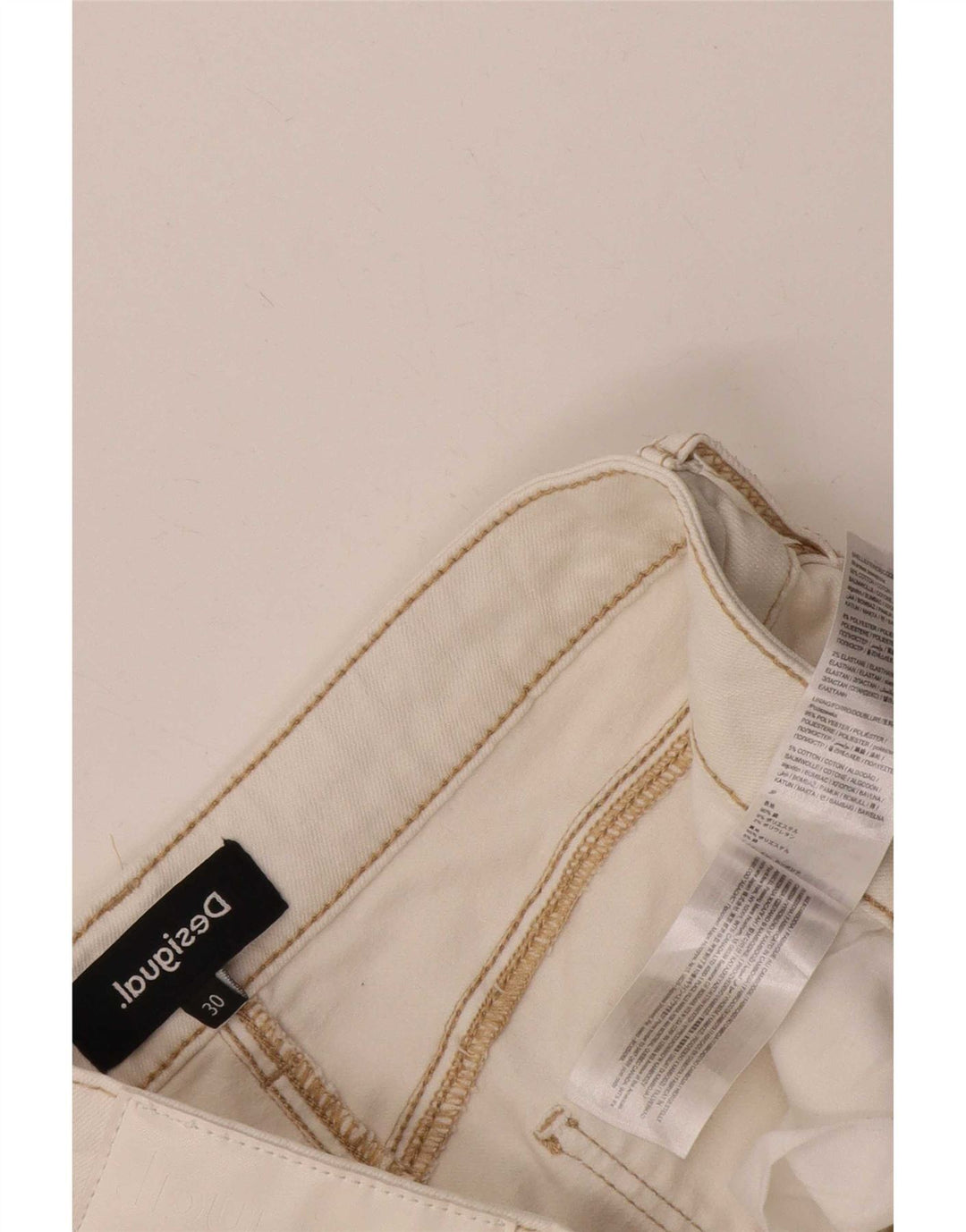 Blugi Desigual pentru femei L30 L25, bumbac alb