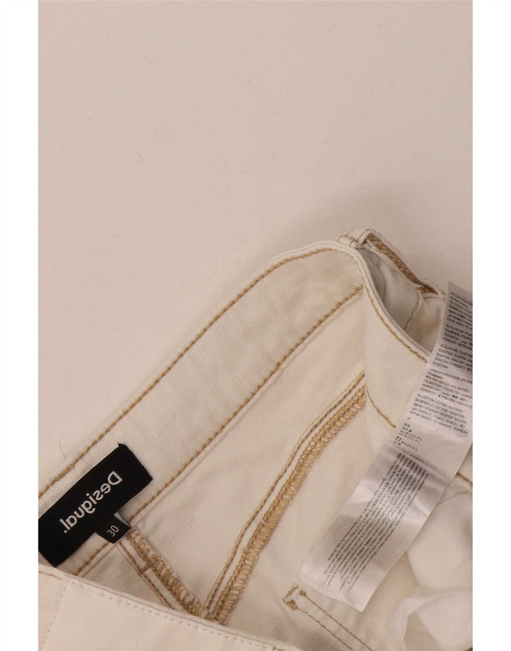 Blugi Desigual pentru femei L30 L25, bumbac alb