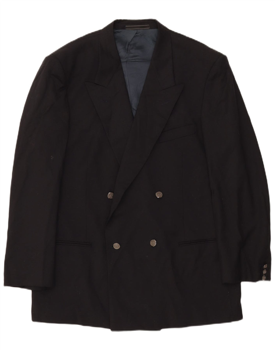 Jachetă Vintage pentru bărbați cu două pieptări IT 54 2XL Lână neagră