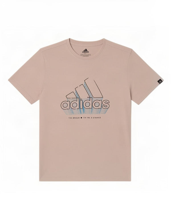 Tricou grafic Adidas pentru bărbați Top mare din bumbac alb