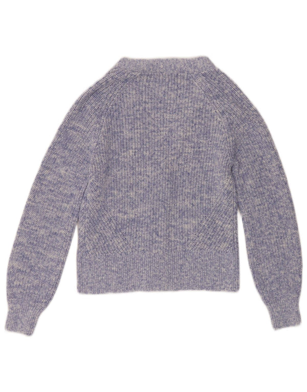 Pulover cardigan pentru femei Marks & Spencer UK 10 mic albastru bumbac cu pete
