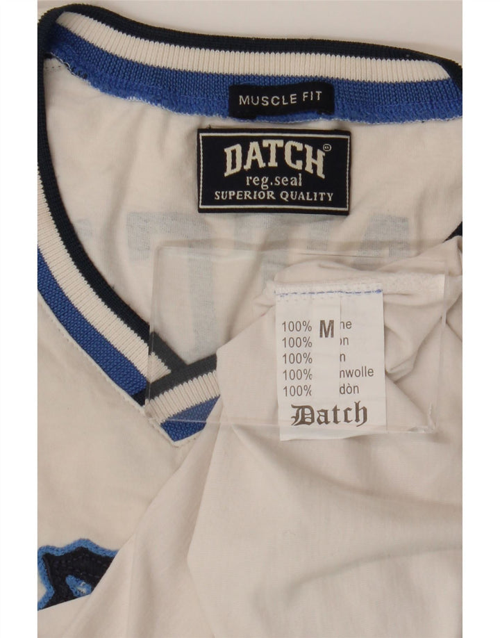 Datch pentru bărbați Muscle Graphic Top cu mânecă lungă UK 12 Medium White Colorblock