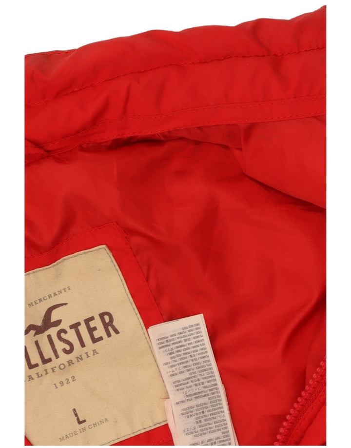 Hollister Mens Padded Gilet UK 40 Large Red Poliester