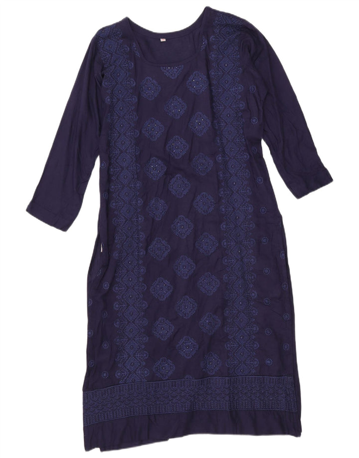 Rochie de damă vintage în linie A EU 38 Mediu Bleumarin Geometric
