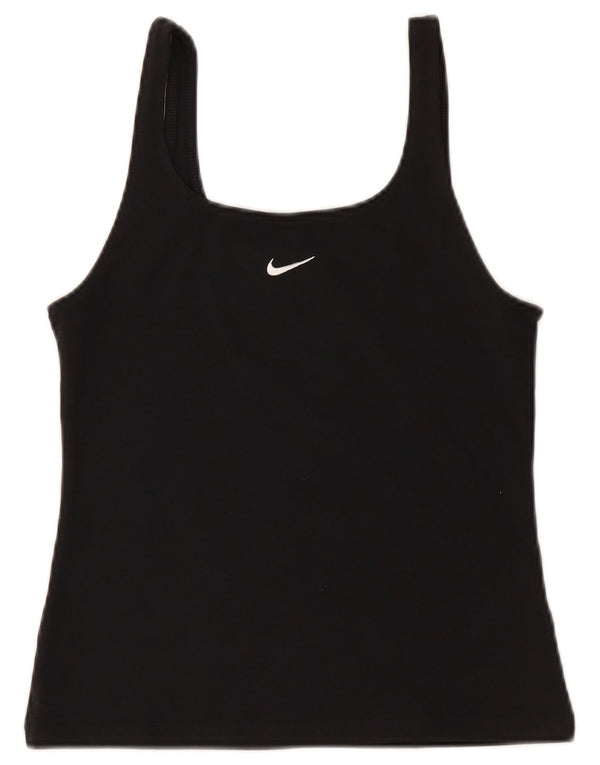 Top crop pentru femei NIKE UK 12, bumbac mediu negru