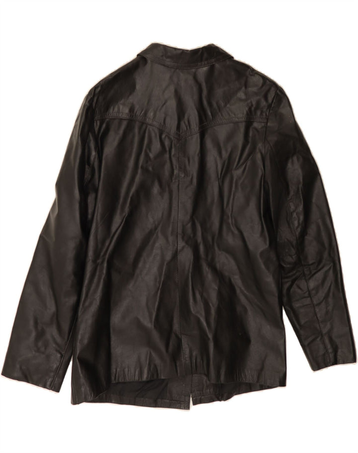 VINTAGE Womens Leather Jacket UK 14 Medium Black Vintage Vintage and Second-Hand Vintage from Messina Hembry 