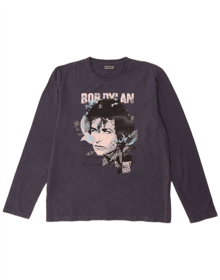 Tricou cu mânecă lungă pentru bărbați Gaudi, albastru bleumarin, bumbac