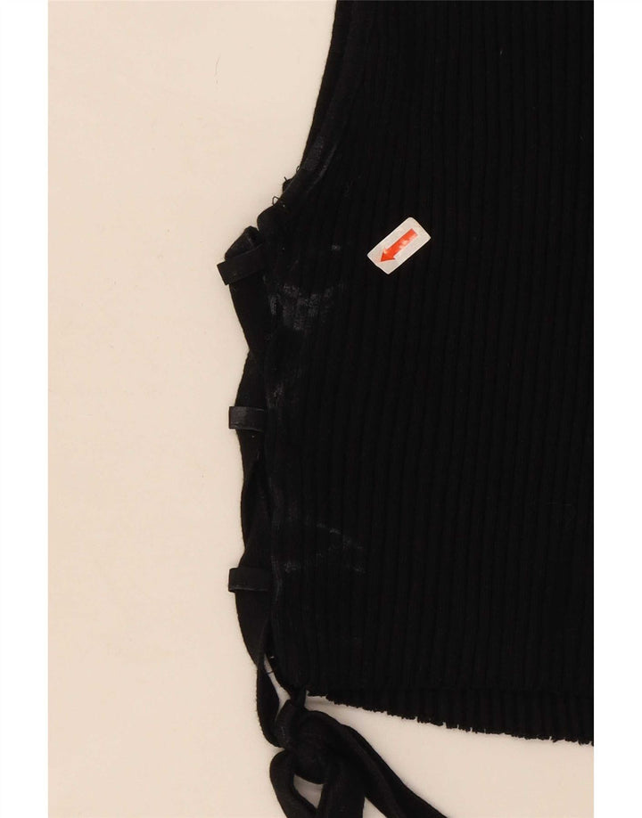 Top Vest Crop pentru Damă Zara UK 14 Large Negru