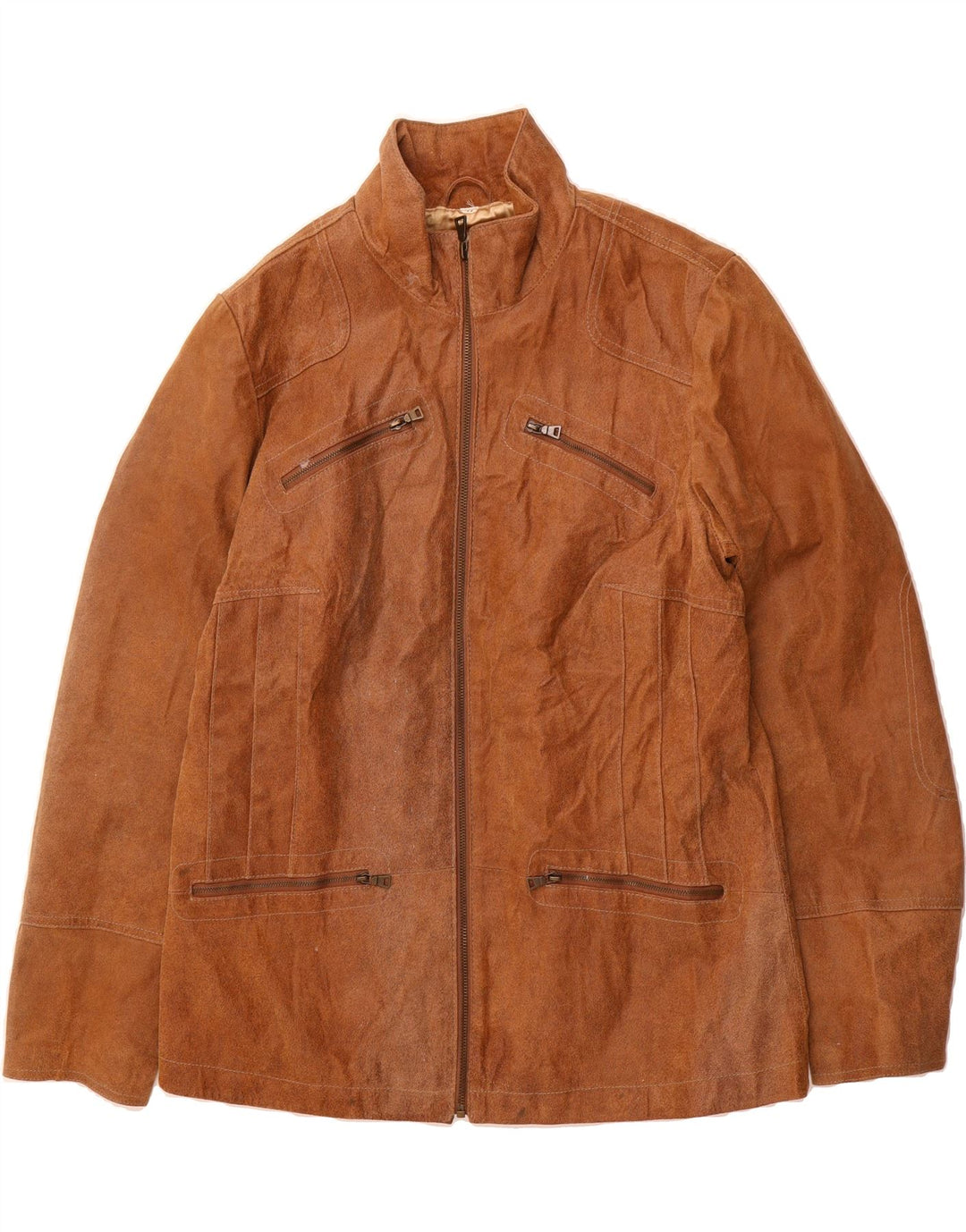 VINTAGE Womens Suede Jacket EU 44 XL Brown Leather Vintage Vintage and Second-Hand Vintage from Messina Hembry 