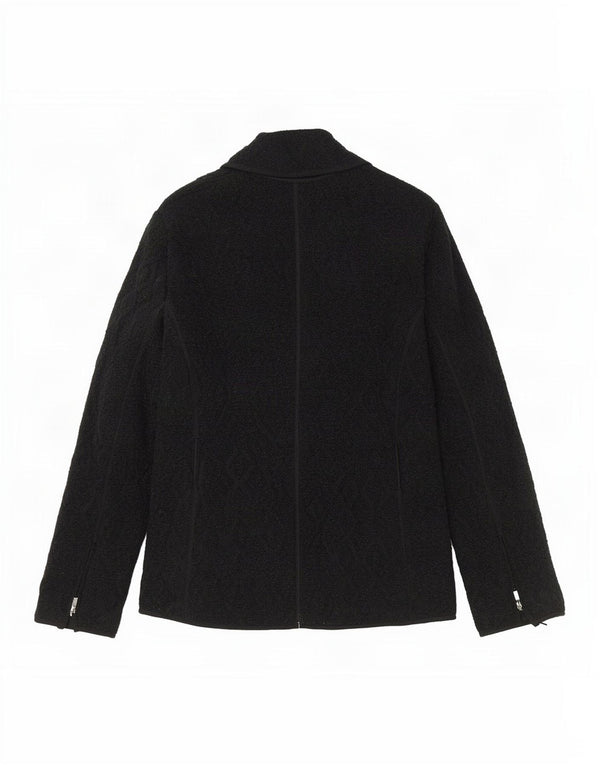 Luisa Spagnoli Pulover cardigan pentru femei UK 16 Large Black Argyle/Diamond