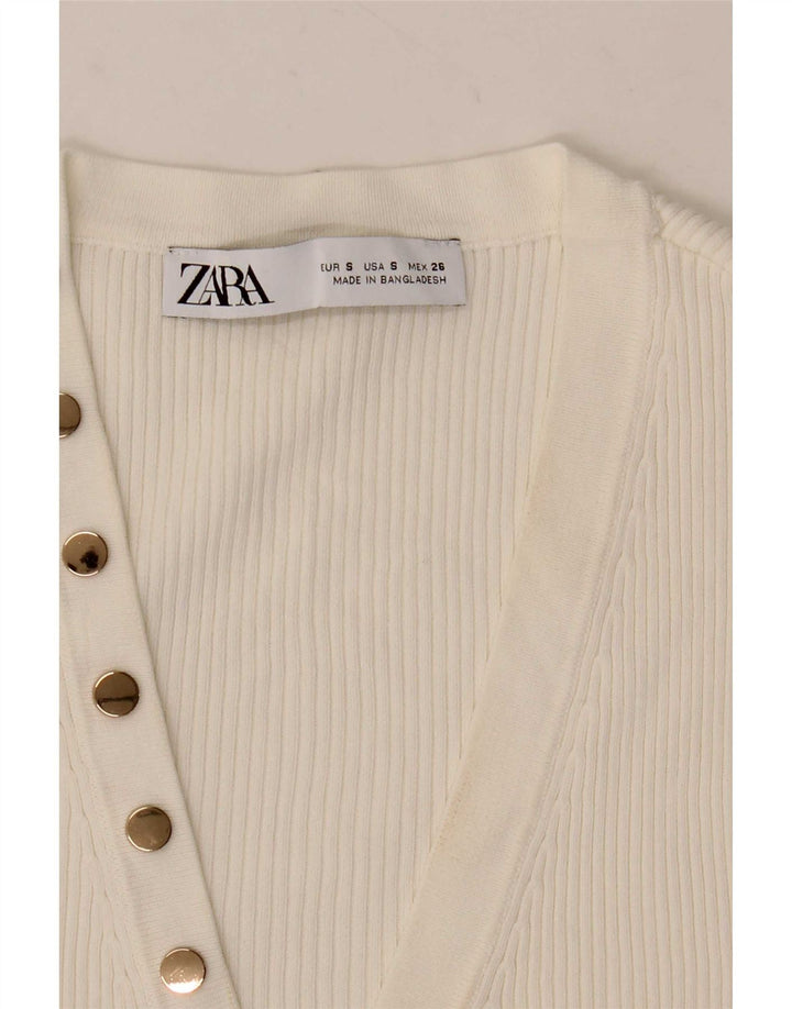 Crop Top fără mâneci pentru femei Zara UK 10 Small White