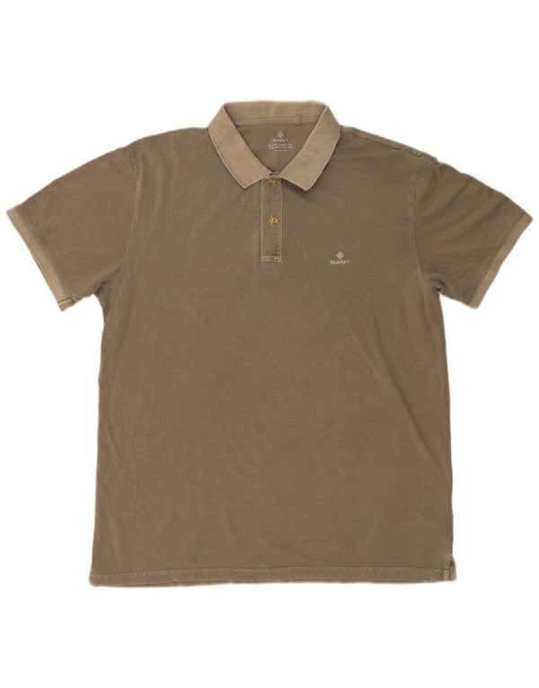 GANT Mens Polo Shirt 2XL Khaki Cotton