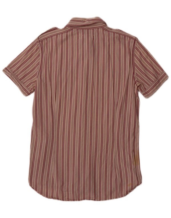 Cămașă cu mânecă scurtă pentru bărbați Diesel, bumbac cu dungi roșii medii