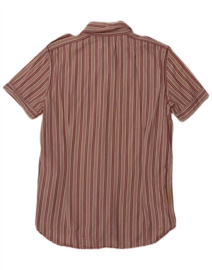 Cămașă cu mânecă scurtă pentru bărbați Diesel, bumbac cu dungi roșii medii