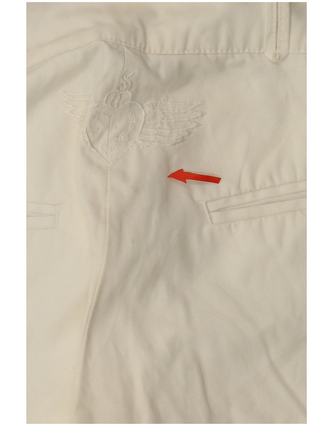DESIGUAL Pantaloni chino drepți pentru femei EU 38 Medium L30 L28 Bumbac alb