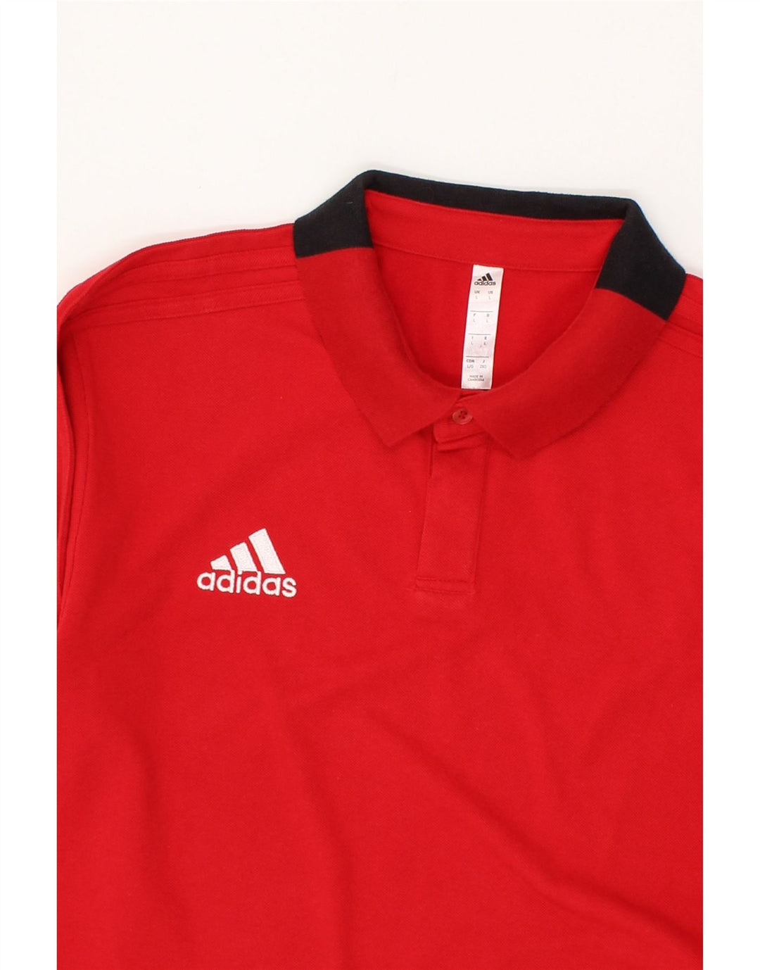 ADIDAS Mens Polo Shirt Large Red Cotton Vintage Adidas and Second-Hand Adidas from Messina Hembry 
