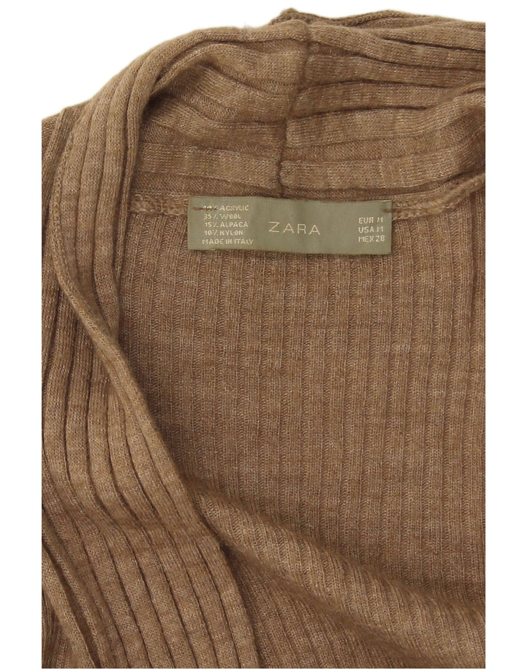 Pulover cardigan deschis asimetric pentru femei Zara UK 12 Bej mediu