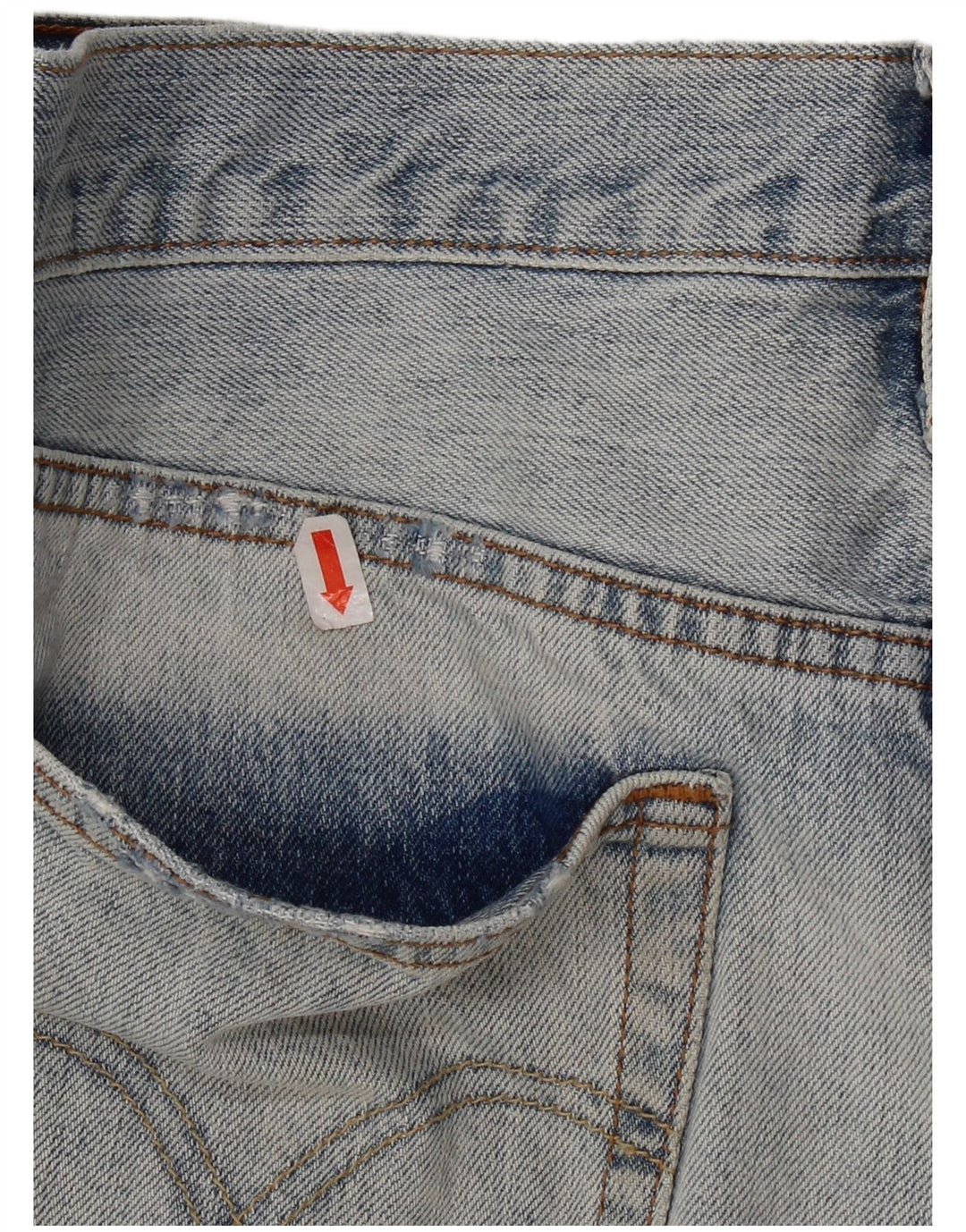 Pantaloni fierbinți Levi's 501 Distressed Denim W29, bumbac albastru mediu