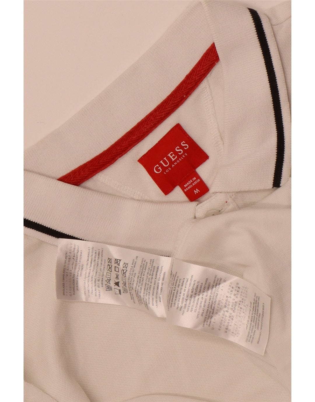 Tricou polo Guess pentru bărbați, bumbac alb mediu