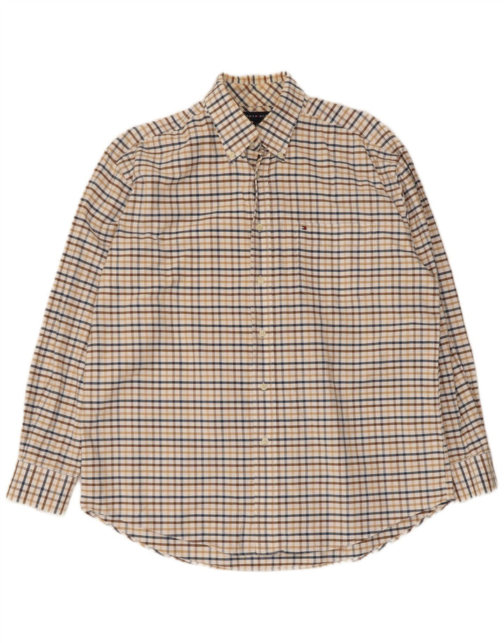 Cămașă pentru bărbați Tommy Hilfiger, în carouri mari, bej
