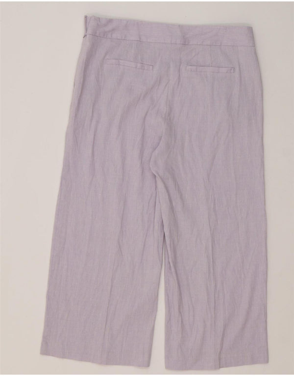 Pantaloni capri cu picioare largi pentru femei Marks & Spencer UK 14 Large W34 L22 Violet