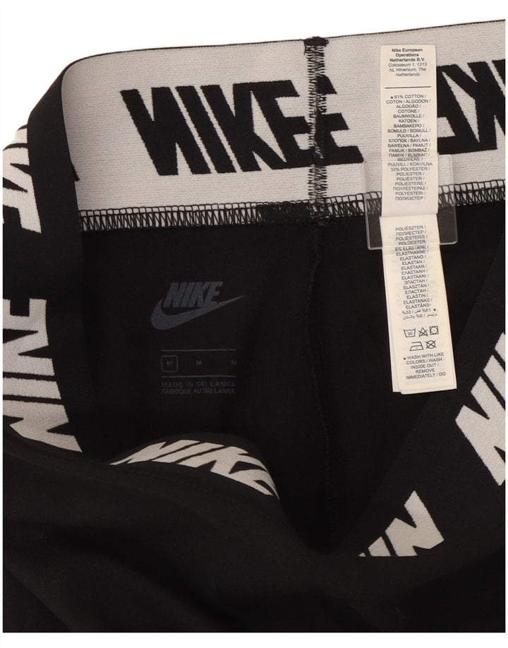 Leggings grafic Nike pentru femei UK 12, bumbac mediu negru