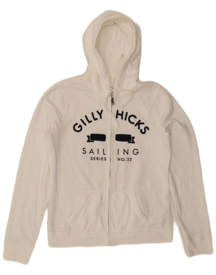 Pulover pentru femei GILLY HICKS Sydney Graphic, cu fermoar, cu glugă, UK 16, mare, alb