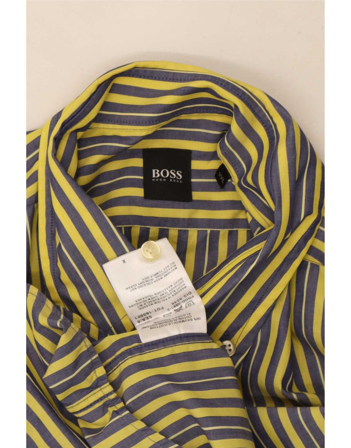 Cămașă pentru bărbați Hugo Boss 2XL, bumbac cu dungi galbene