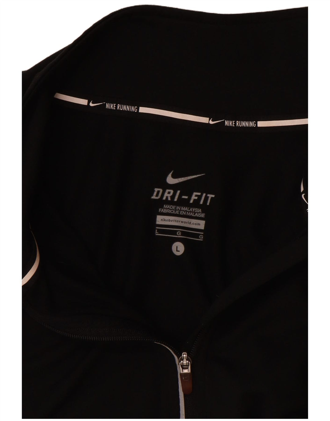 Top de trening Nike Dri Fit Zip Neck Pullover pentru femei UK 16 Large Black