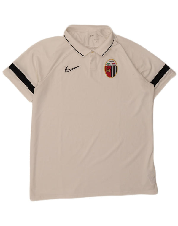Tricou polo Nike Ascoli Calcio 1898 pentru bărbați XL, alb, poliester color bloc