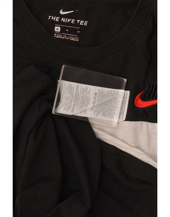 Tricou grafic Nike pentru bărbați Top mediu negru din bumbac color bloc