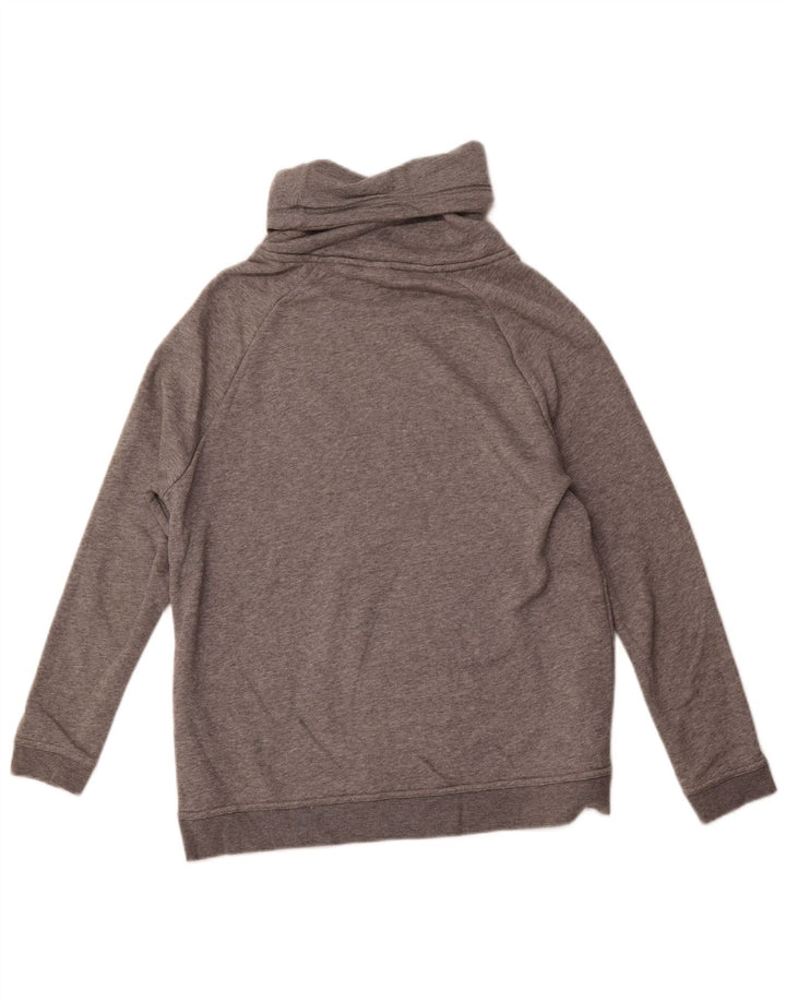 Pulover pentru damă NIKE cu gât rulat, bumbac cu pete, gri mediu, UK 14