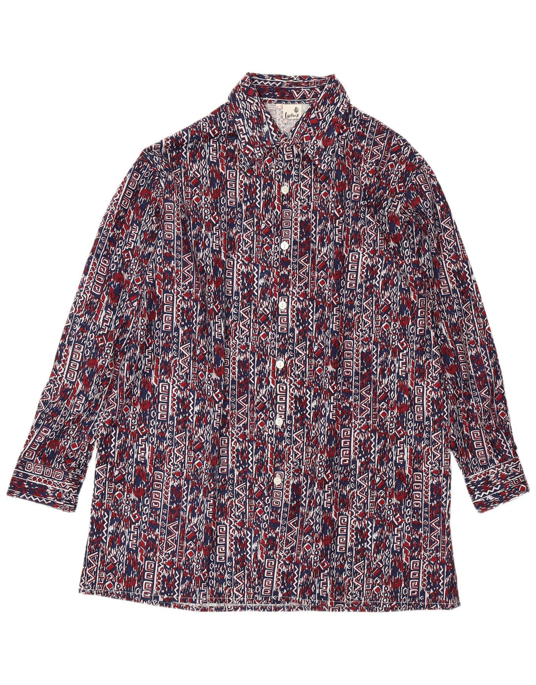 Cămașă Bărbați VINTAGE Mărimea 41 Mare Bleumarin Geometric