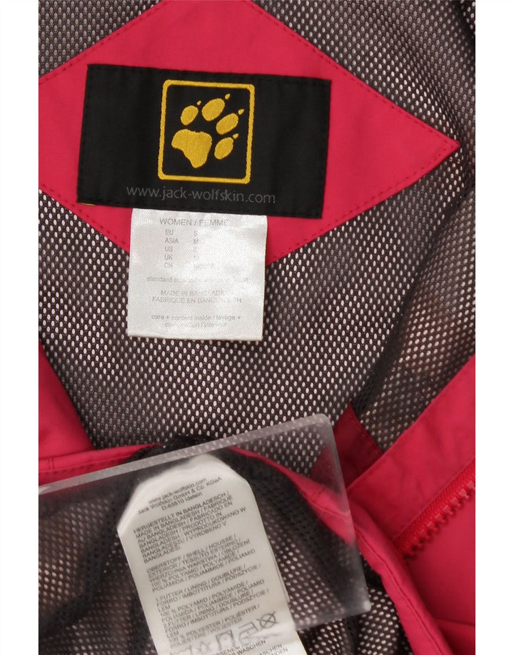 JACK WOLFSKIN Jachetă de ploaie cu glugă pentru femei UK 10 Small Pink Poliamidă
