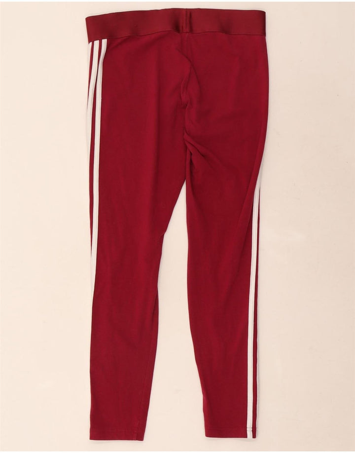 Leggings pentru femei Adidas UK 12/14, bumbac roșu mediu