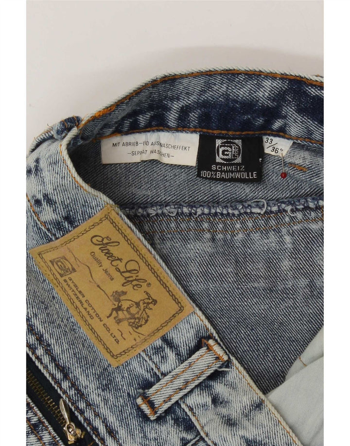 Blugi drepți de damă vintage W33 L30 bumbac albastru
