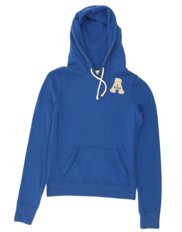 ABERCROMBIE & FITCH Pulover cu glugă pentru femei UK 10 Small Blue Bumbac