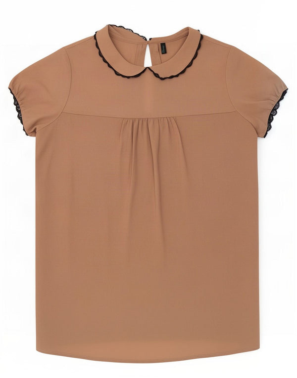 Bluză pentru femei Benetton Top UK 10 Small Beige Poliester