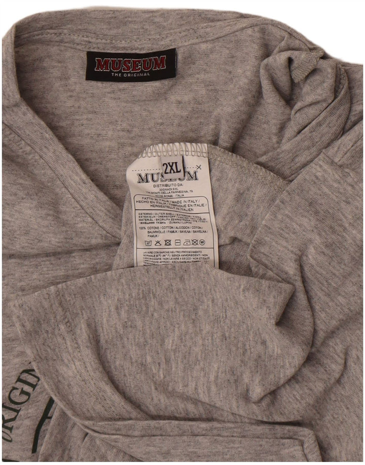 Tricou grafic pentru bărbați Museum Top 2XL bumbac gri