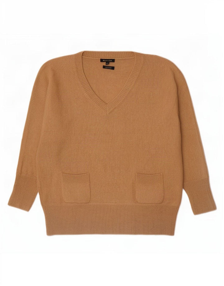 Pulover cu decolteu în V Massimo Dutti pentru femei UK 14 Lână mediu bej
