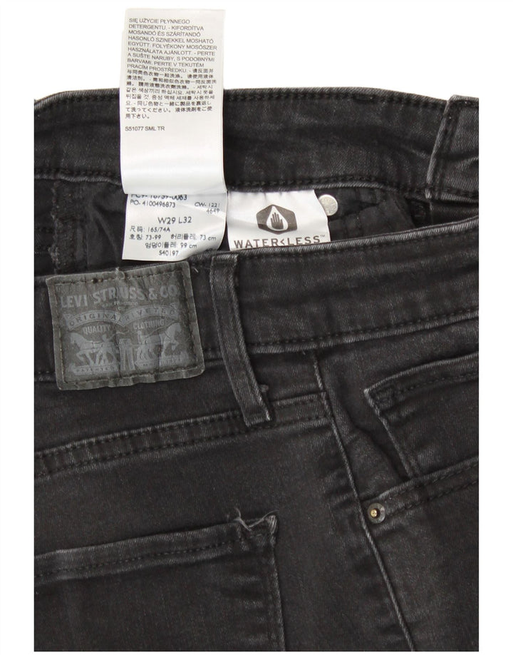 Blugi bootcut cu talie înaltă LEVI'S 725, W29 L32, bumbac negru